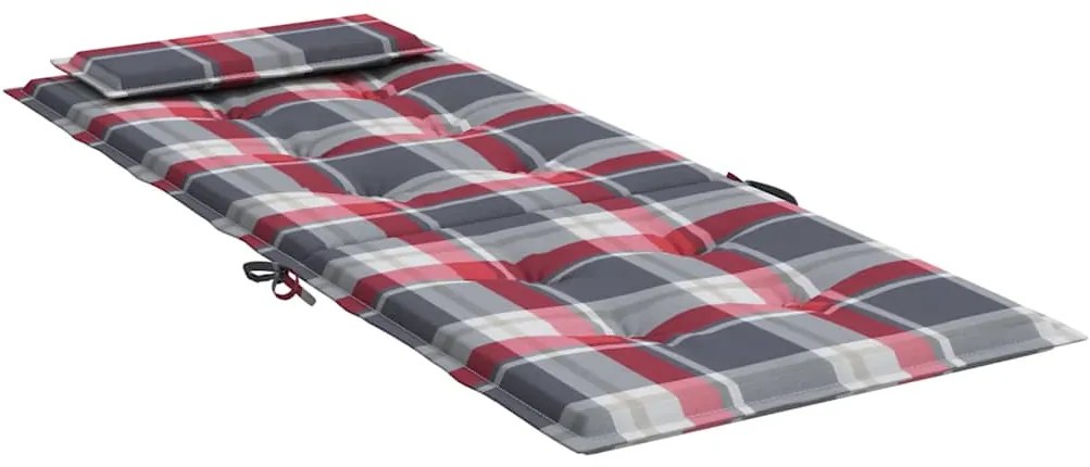 Almofadões p/ cadeira encosto alto 4 pcs oxford xadrez vermelho