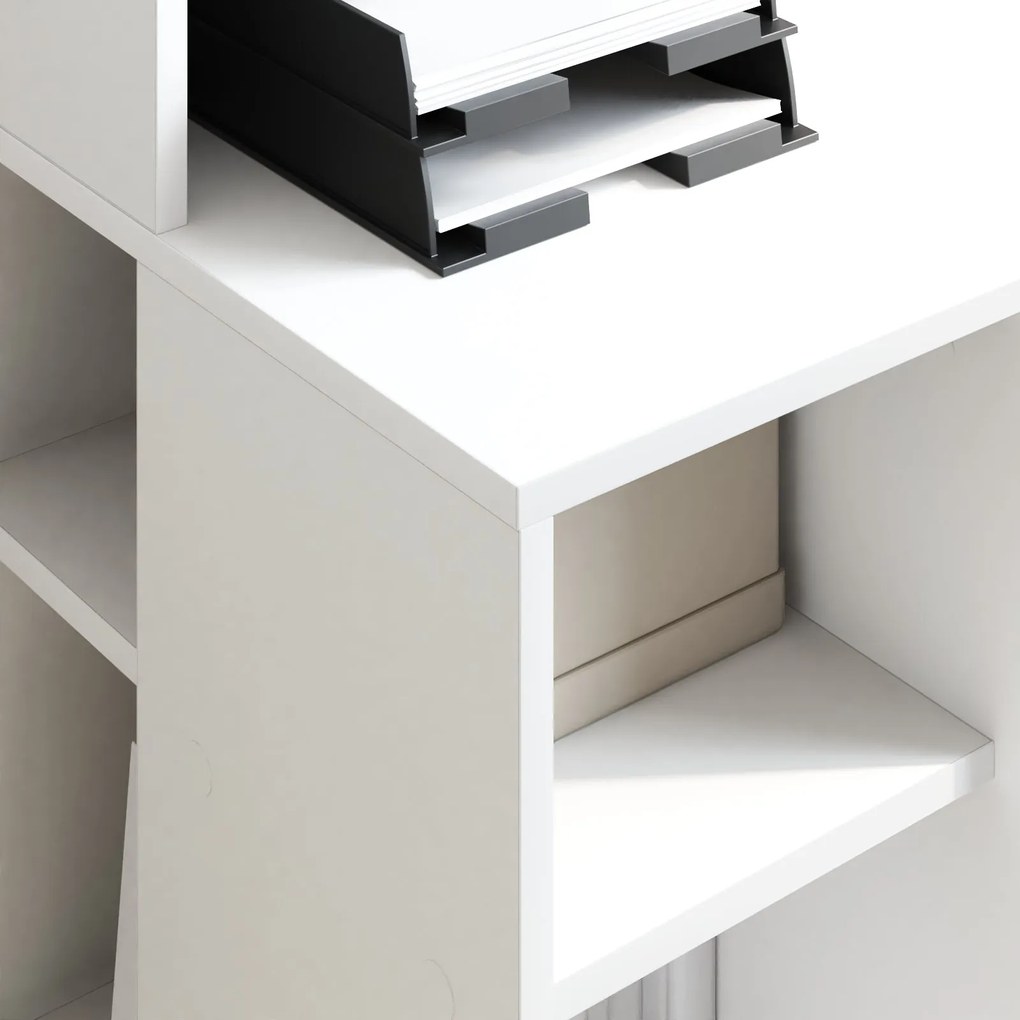 Mesa com Armazenamento Branca 90x48x101.5 cm Madeira Engenheirada