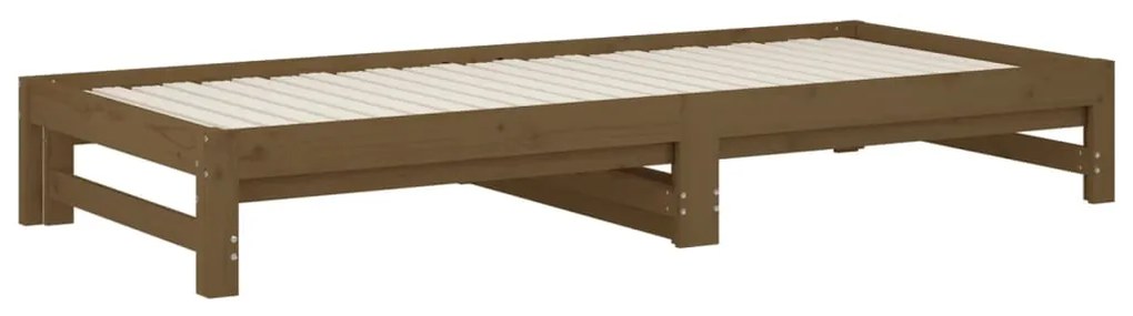 Estrutura sofá-cama de puxar 2x(90x200) cm pinho castanho-mel