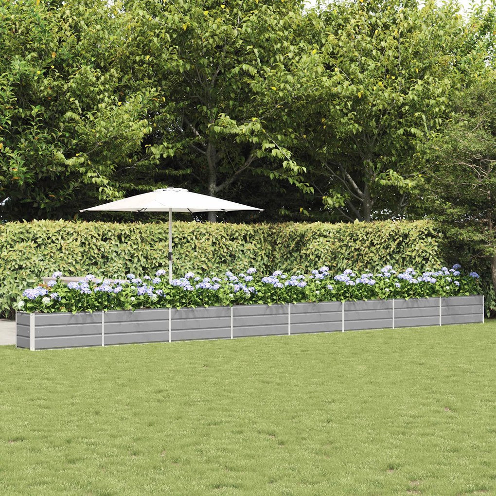 vidaXL Floreira Cinzento-claro 480 x 50 x 45 cm Aço Galvanizado