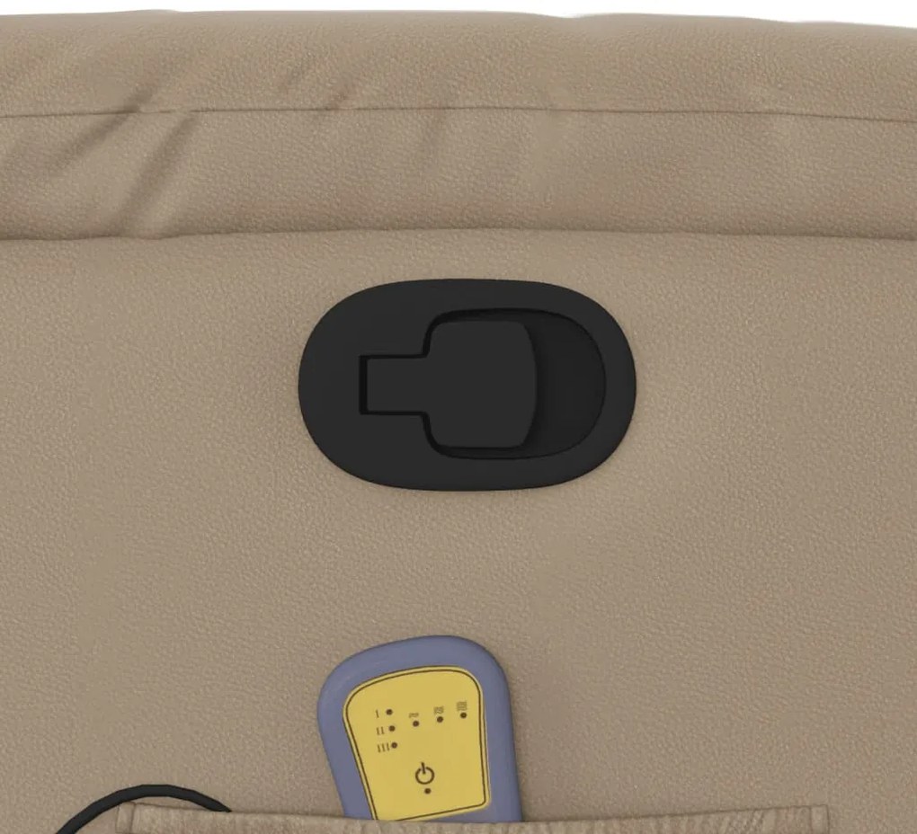 Poltrona de massagens reclinável couro artificial cappuccino