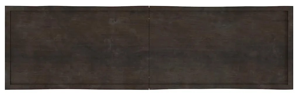 Tampo de mesa com bordas vivas maciço tratado castanho-escuro