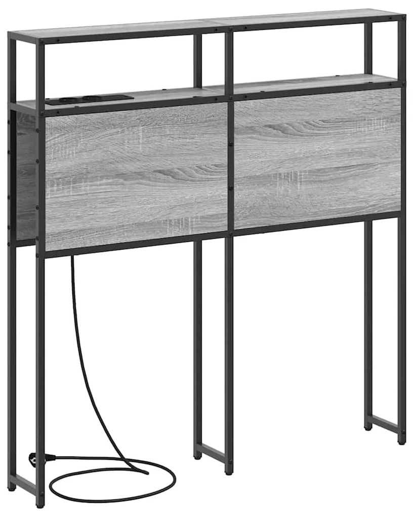 Cabeceira de armazenamento com cabeceira Cinza sonoma 100 cm