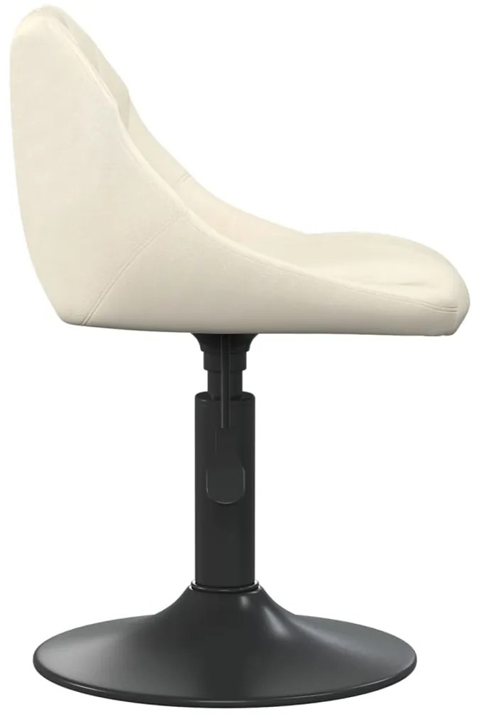 Cadeiras de jantar giratórias 6 pcs veludo cor creme