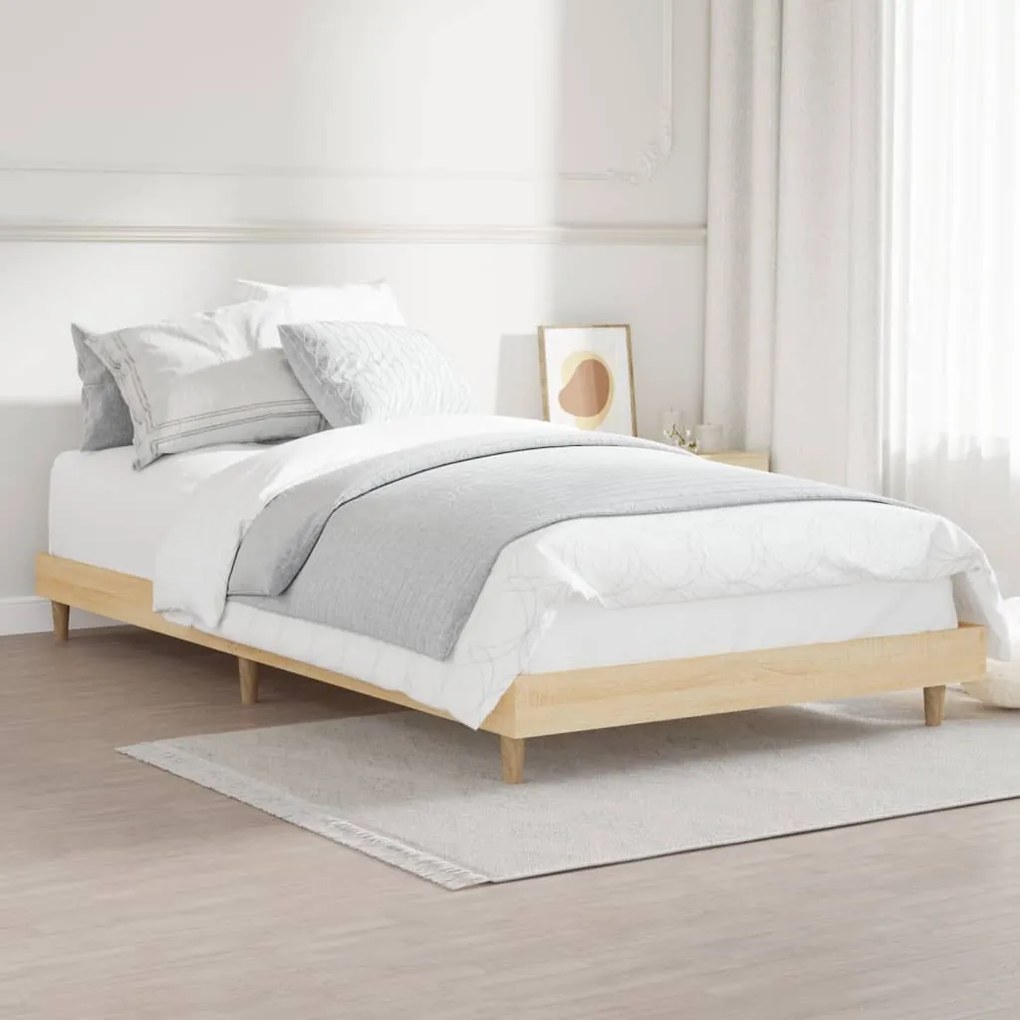 Estrutura cama s/ colchão derivados de madeira carvalho sonoma