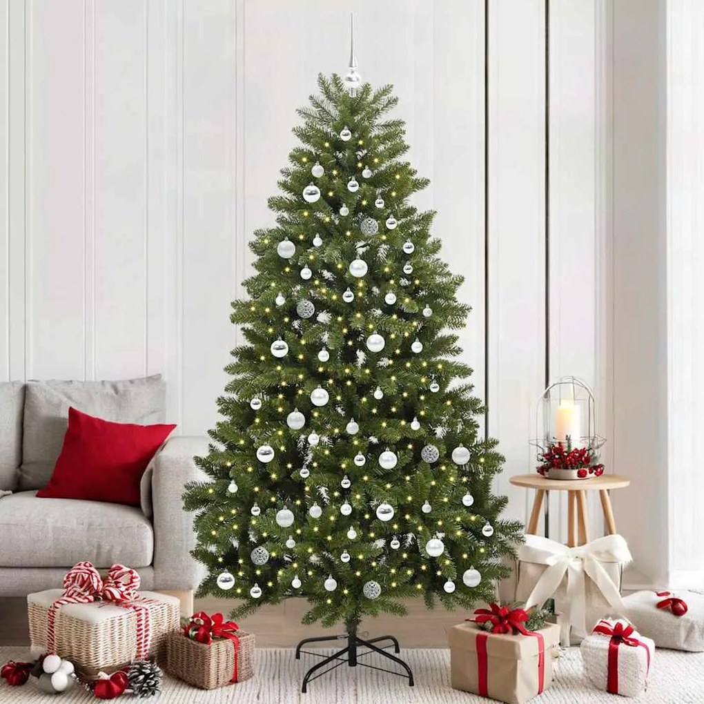 vidaXL Árvore de Natal Artificial Verde 210 cm PVC e Metal