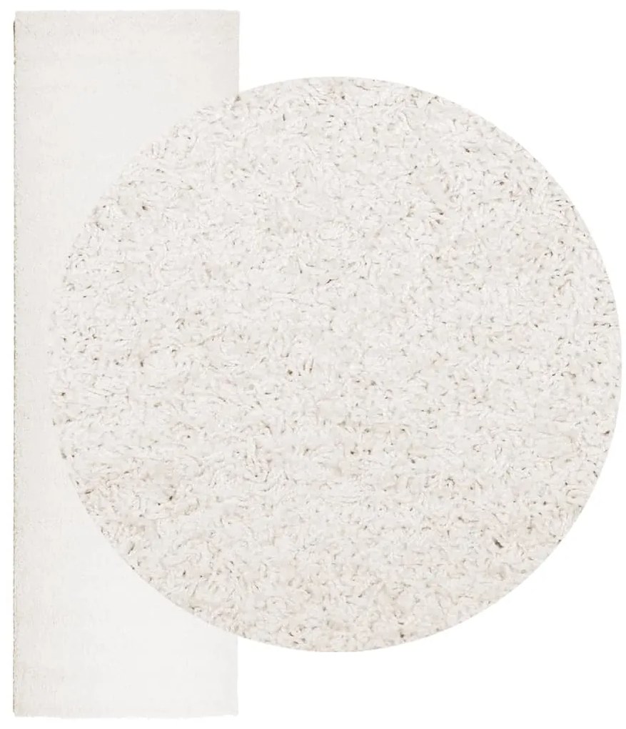 Tapete shaggy de pelo alto PAMPLONA 80x250 cm creme