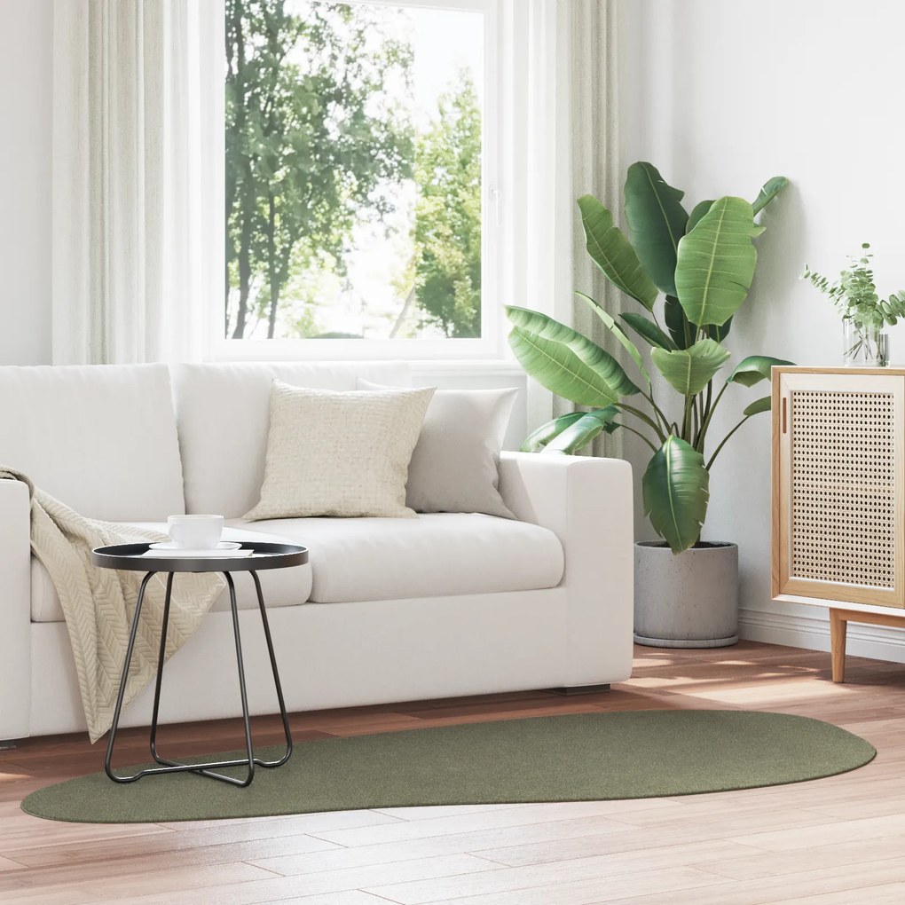 vidaXL Tapete 'HUARTE'Pelo Curto Macio e Lavável Verde Floresta 100x200 cm