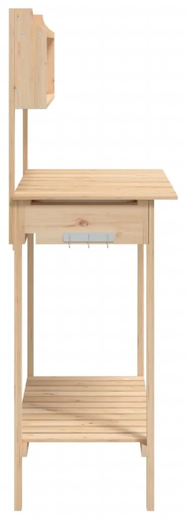 Mesa de cultivo com pia 147,5x44x139,5 cm abeto maciço