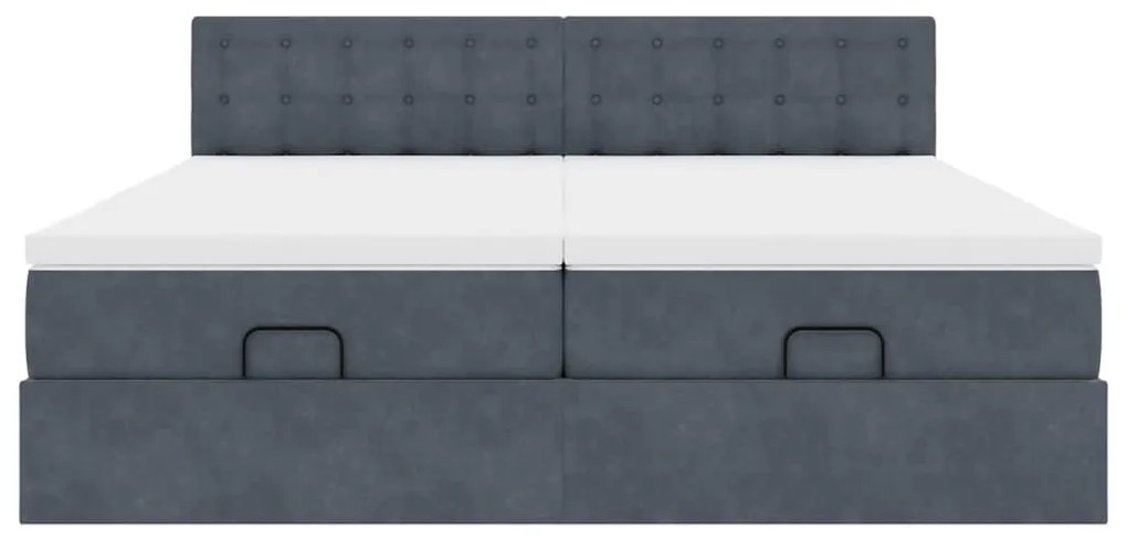 Estrutura cama otomana colchões 160x200 cm cinzento escuro