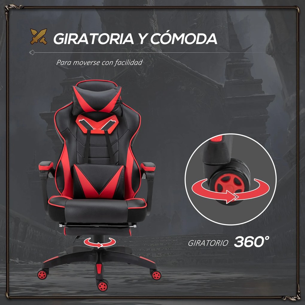 Vinsetto Cadeira de escritorio gaming ergonômica Altura ajustável Recl