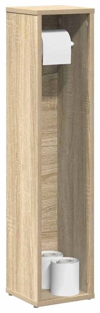 Móvel p/ casa de banho c/ suporte rolos 20,5x20x90cm cor sonoma