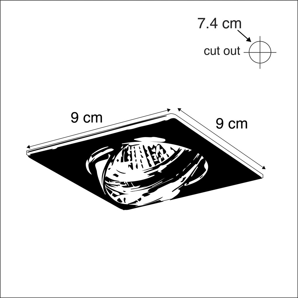 Conjunto inclinado de 10 pontos de aço moderno embutido - Edu Moderno