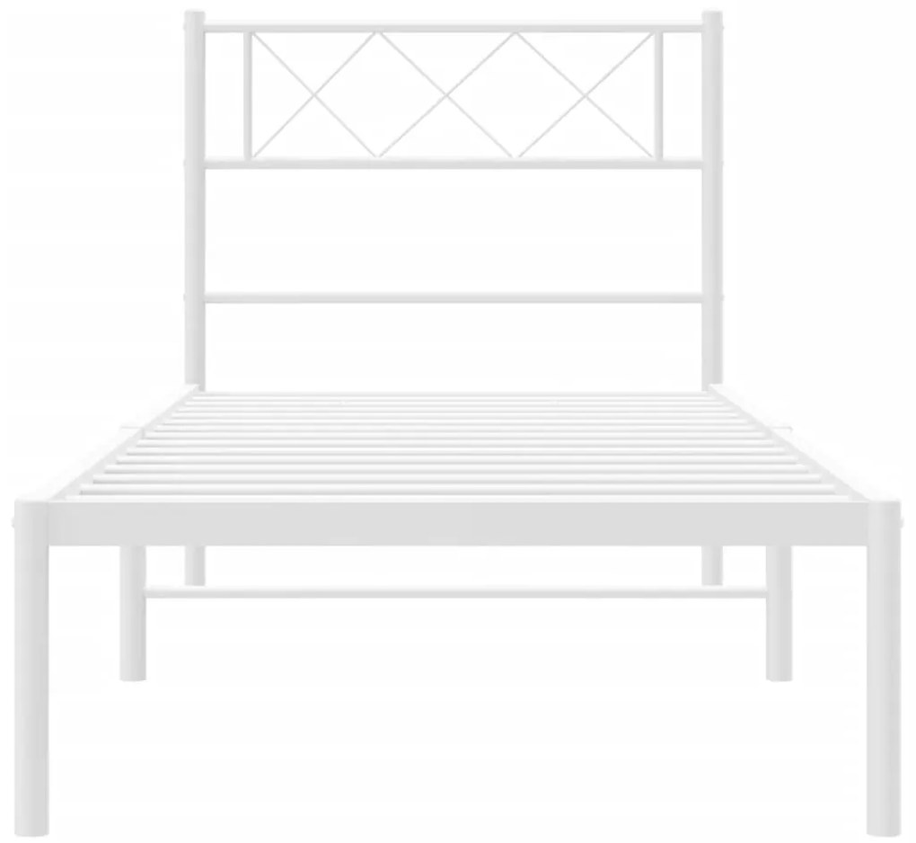 Estrutura de cama sem colchão com cabeceira 75x190 cm branco