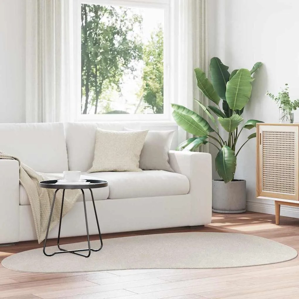 vidaXL Tapetes de área HUARTE Areia 140 x 200 cm Poliéster