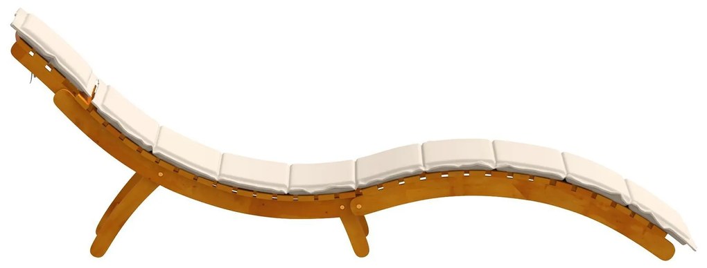 Espreguiçadeiras vidaXL com almofadas 2 pcs Branco Creme em Madeira Só