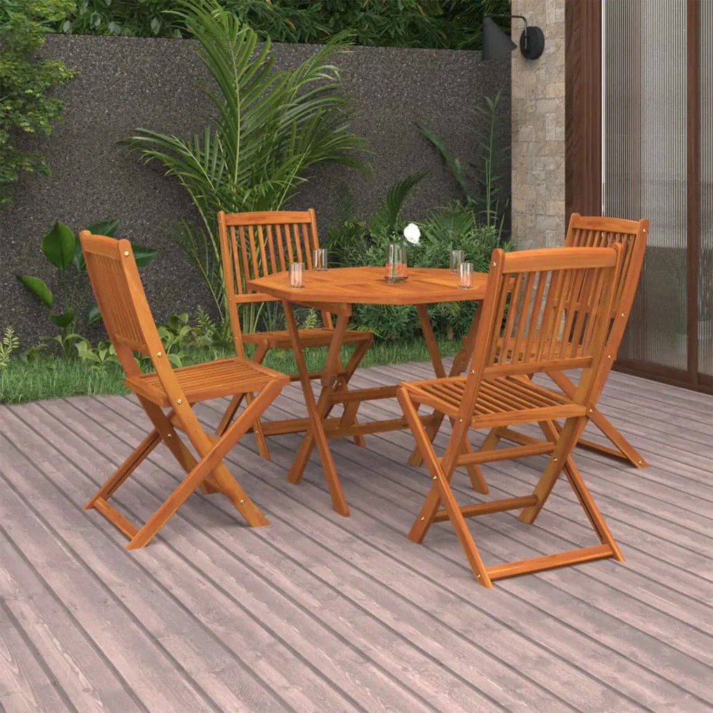 vidaXL 5 pcs conjunto de jantar para jardim madeira de acácia maciça