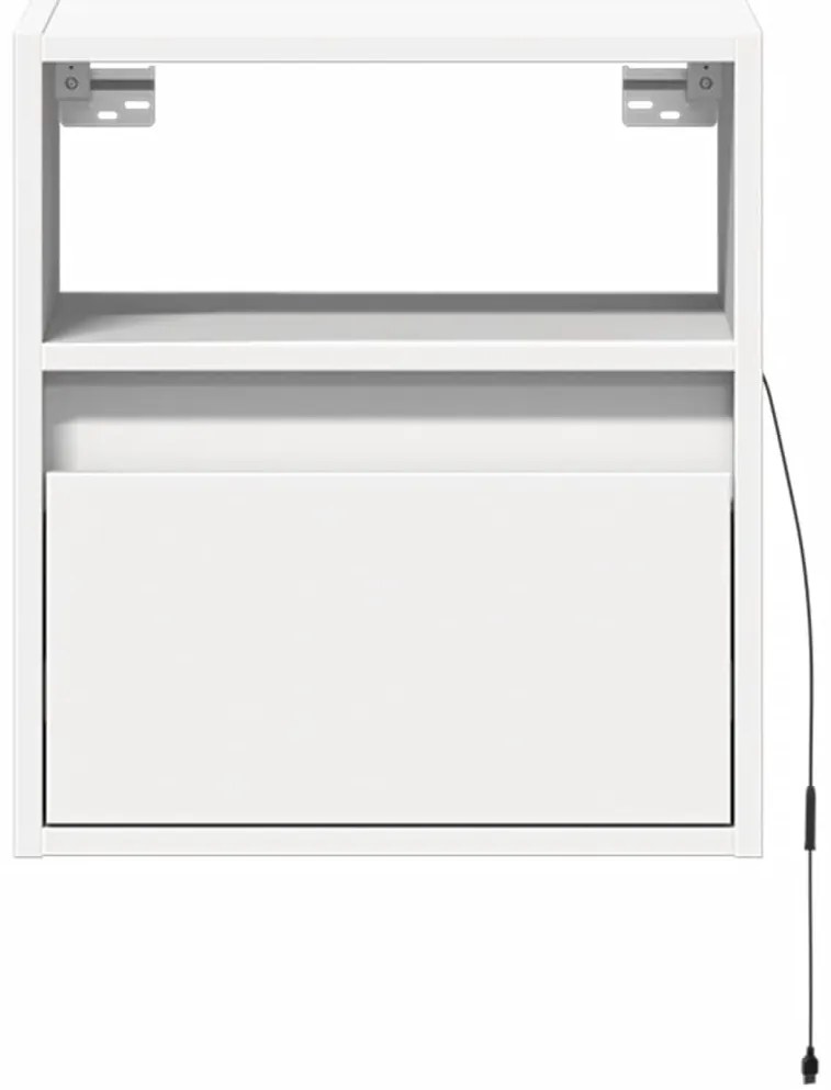 Mesa de cabeceira de parede com luzes LED branco