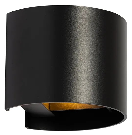 Candeeiro de parede moderno preto redondo - Edwin