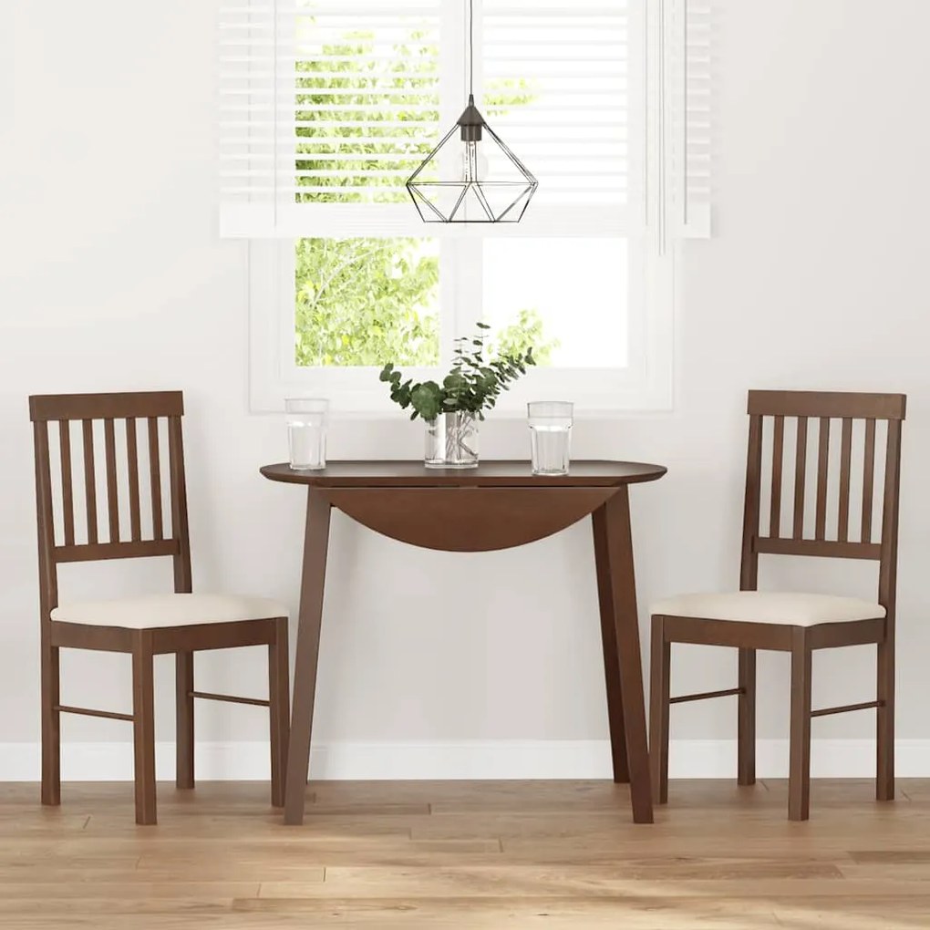 Cadeiras de jantar com almofadões 2 pcs madeira maciça castanho
