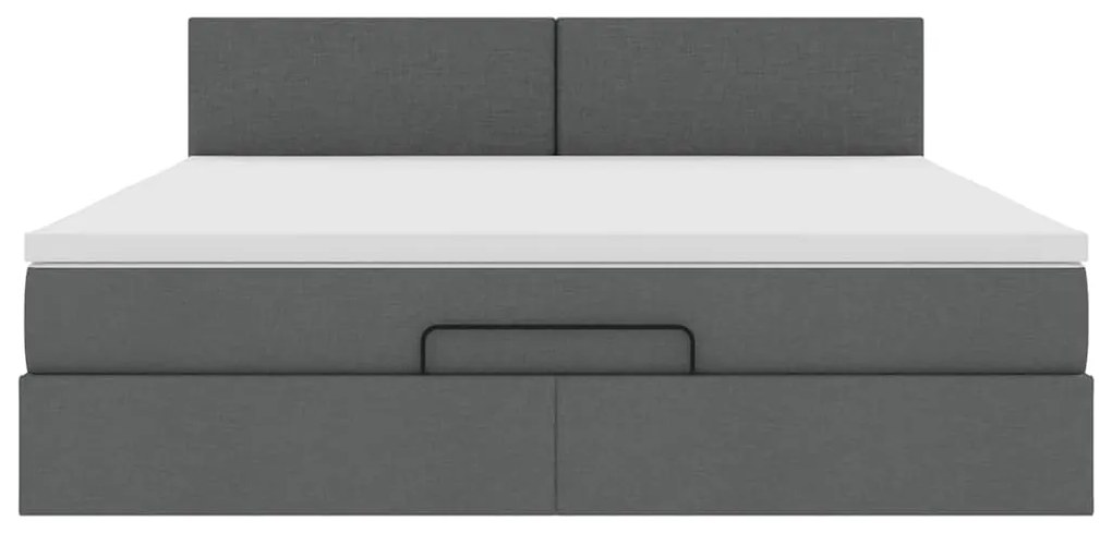 Estrutura de cama otomana com colchão 180x200cm cinzento escuro