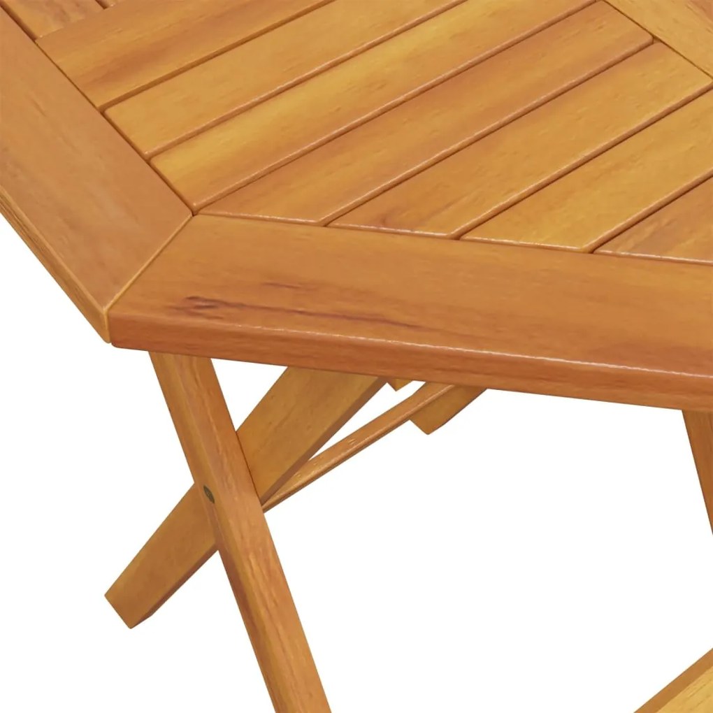 3 pcs conjunto de bistrô dobrável madeira de acácia maciça