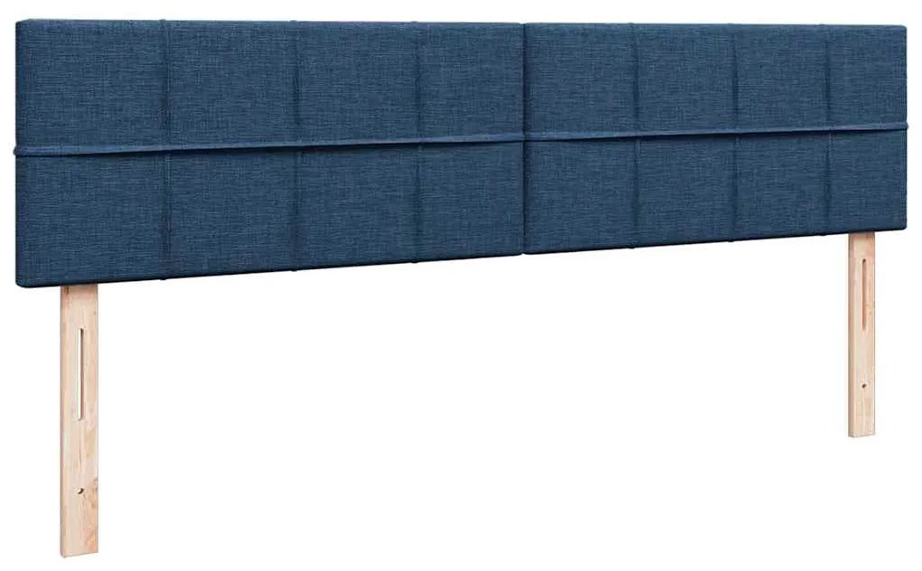 Estrutura de cama otomana com colchão 160x200 cm tecido azul