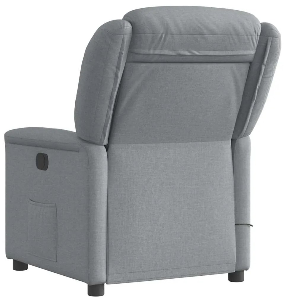 Poltrona de massagens reclinável elétrica tecido cinzento-claro