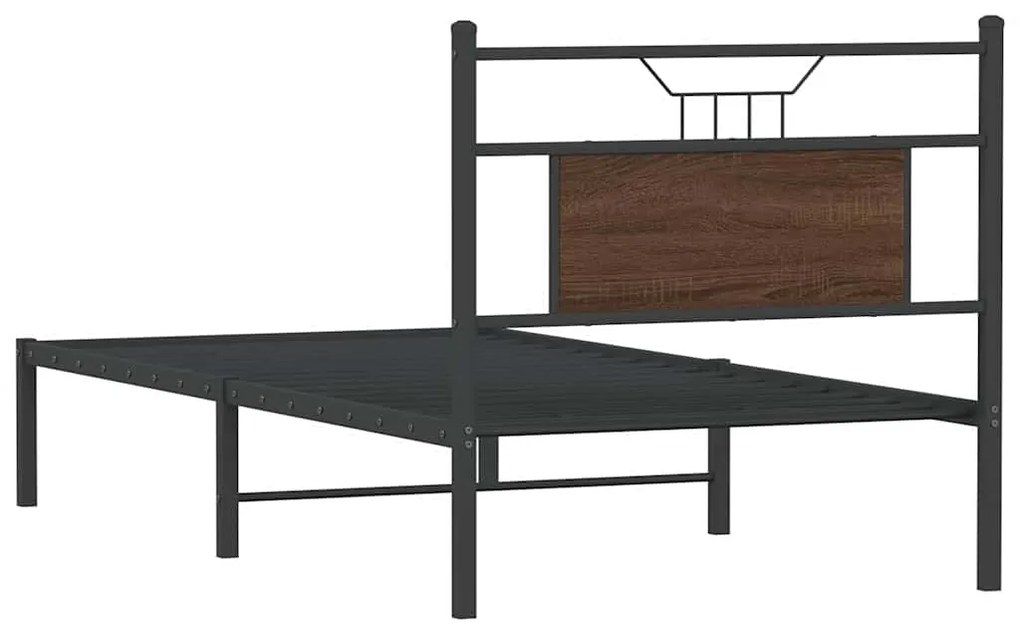 Estrutura cama s/ colchão derivados madeira carvalho castanho