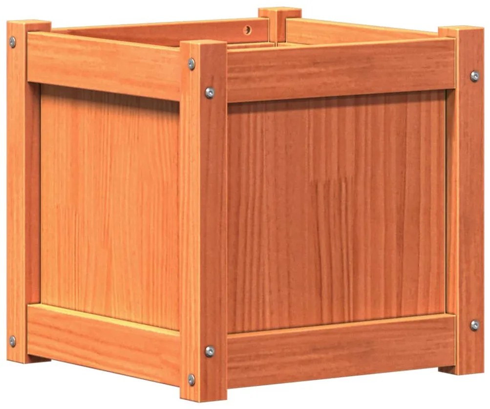 Vasos/floreiras de jardim 2 pcs pinho maciço castanho cera