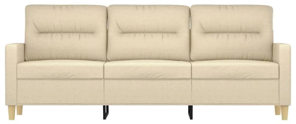 Sofá de 3 lugares tecido 180 cm cor creme
