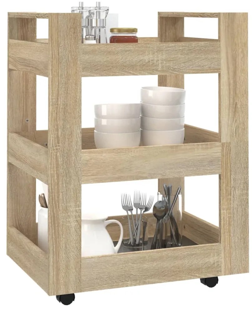 Carrinho de cozinha 60x45x80 cm deriv. madeira carvalho sonoma