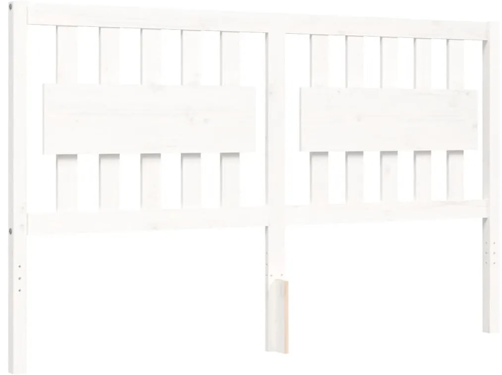 Estrutura de cama com cabeceira 160x200 cm madeira maciça