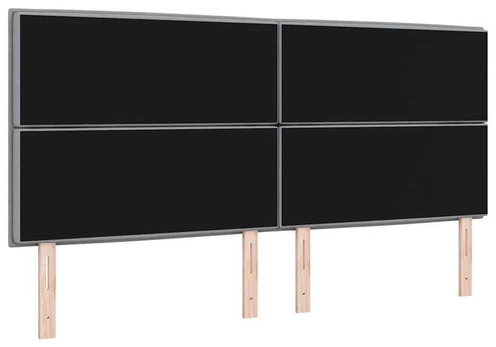 Cabeceira LED Design Lines Cinza-claro 200 cm Tecido