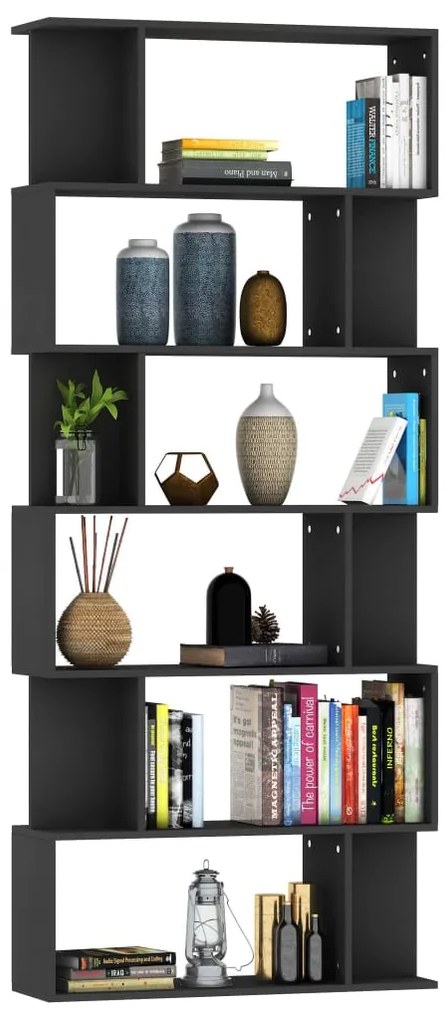 Estante/divisória 80x24x192 cm derivados de madeira preto