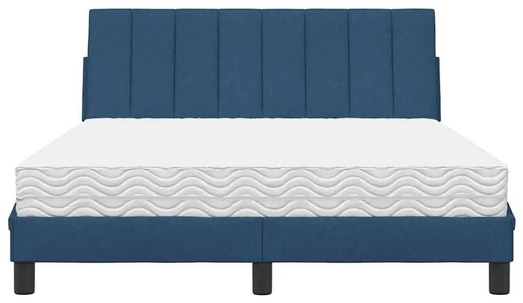 Cama com colchão 140x200 cm tecido azul