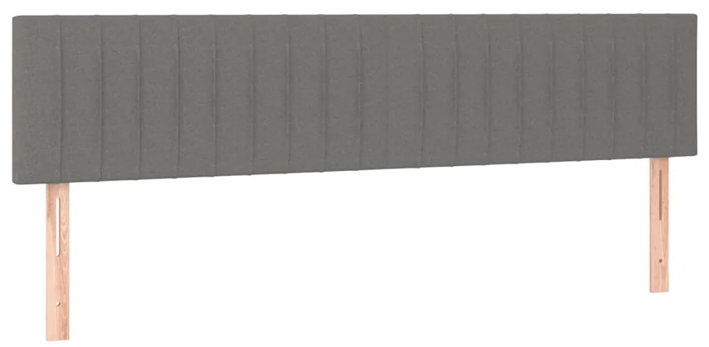 Cama box spring c/ colchão e LED 120x190 cm tecido cinza-escuro