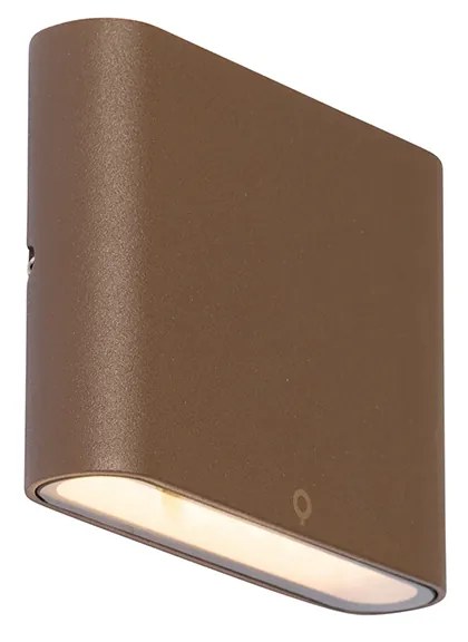 Candeeiro de parede exterior moderno castanho ferrugem 11,5 cm com LED IP65 - Batt Moderno