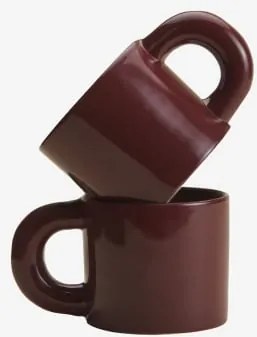 Pack De 2 Chávenas De Café 30 Cl Em New Bone China Rylvane Vinho Tinto - Sklum