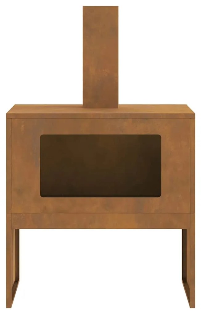 Fogueira com Chaminé 60x40x96 cm Aço Envelhecido