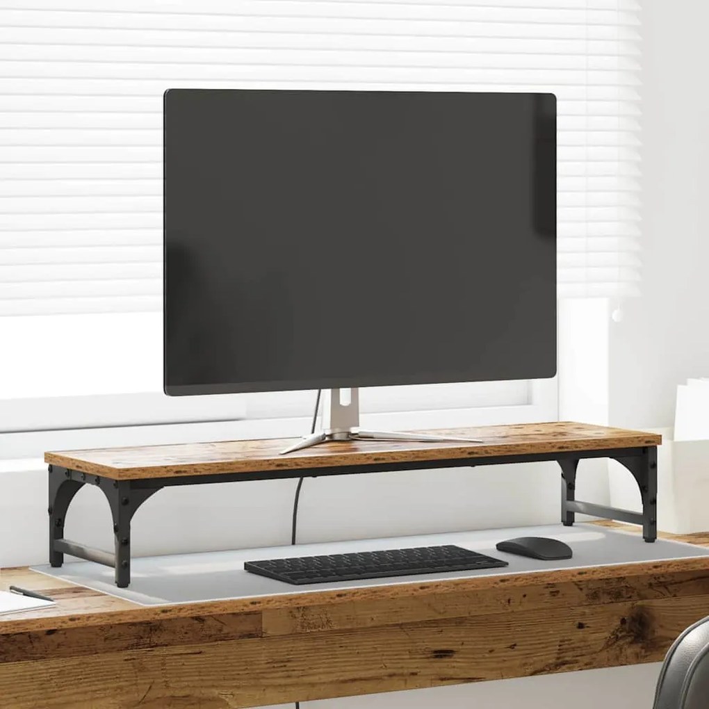 vidaXL Suporte para Monitor Madeira Antiga 85 x 23 x 15,5 cm