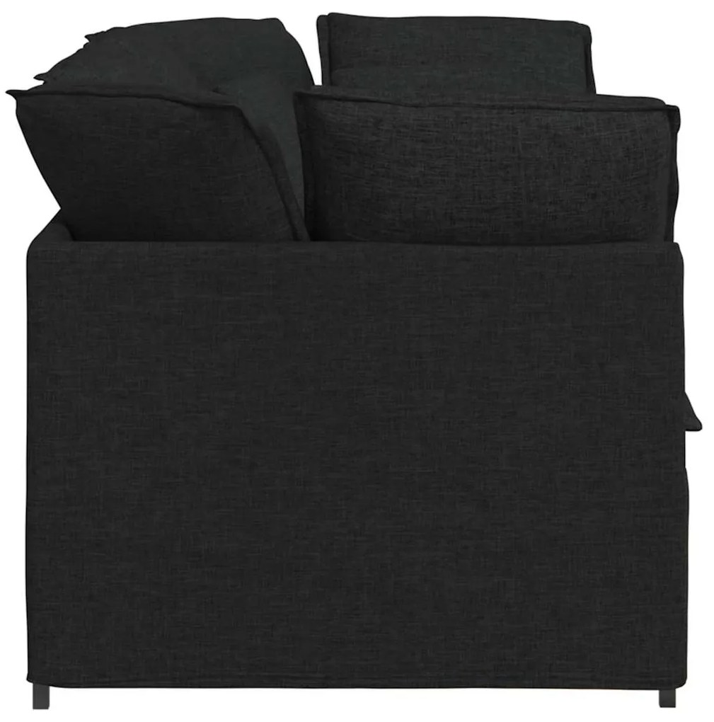 Sofá modular com almofadas tecido preto