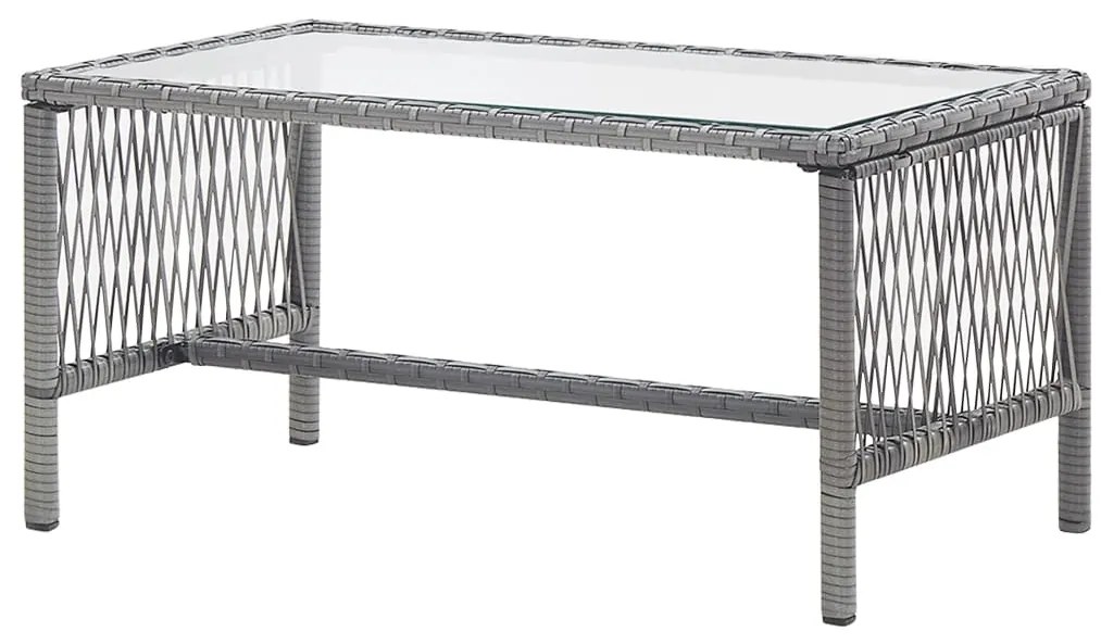 4 pcs conjunto lounge de jardim c/ almofadões vime PE antracite