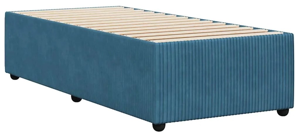 Estrutura de cama 100x200 cm veludo azul