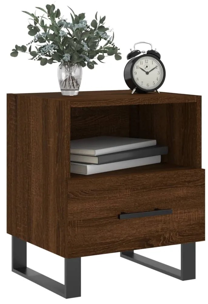 Mesa de cabeceira 2 pcs derivados de madeira carvalho castanho