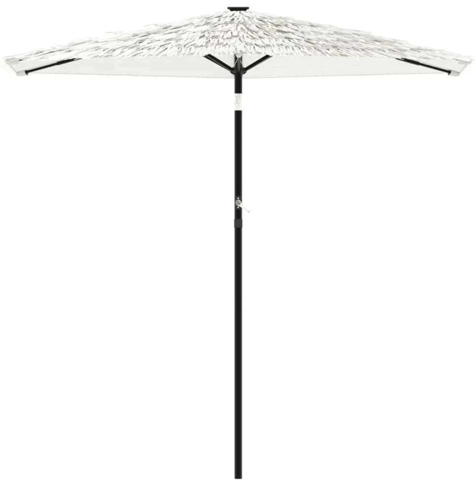 Guarda-sol de jardim com poste de aço 223x223x213 cm branco