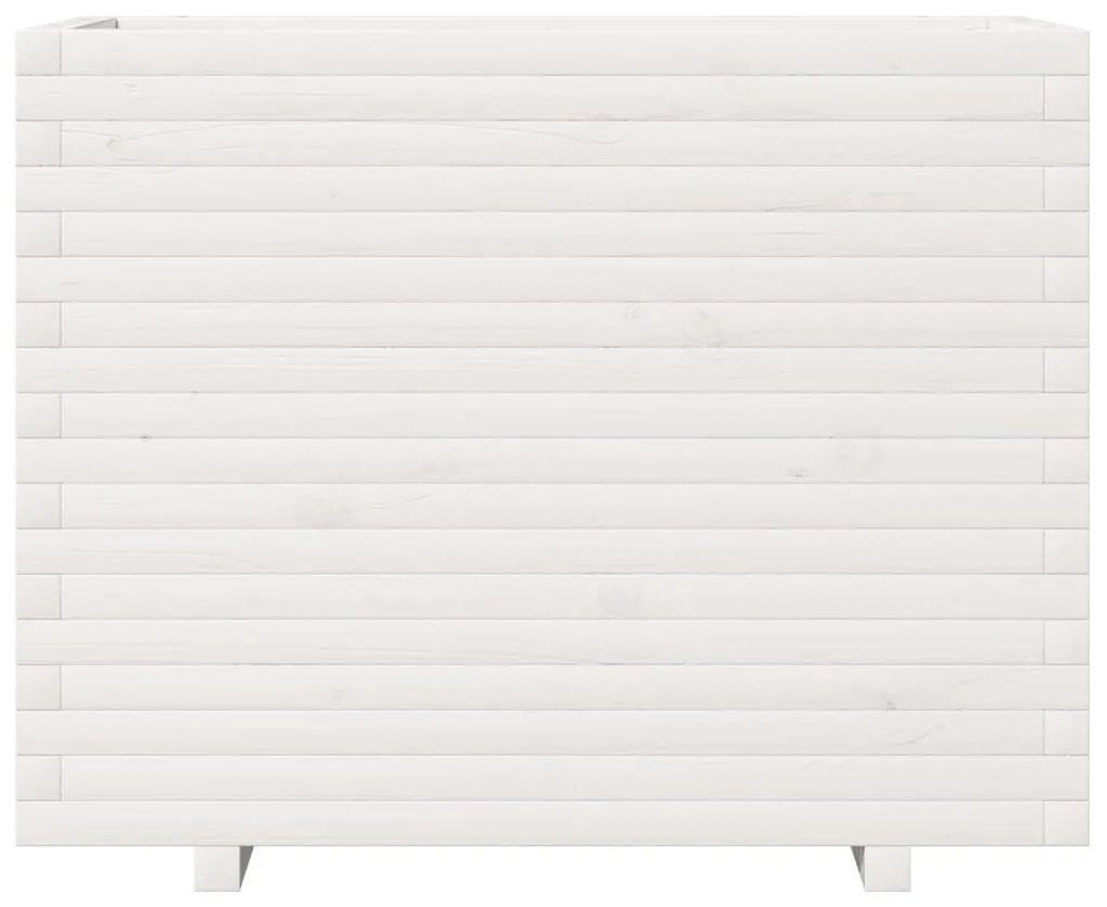 Vaso/floreira de jardim 90x40x72,5 cm pinho maciço branco