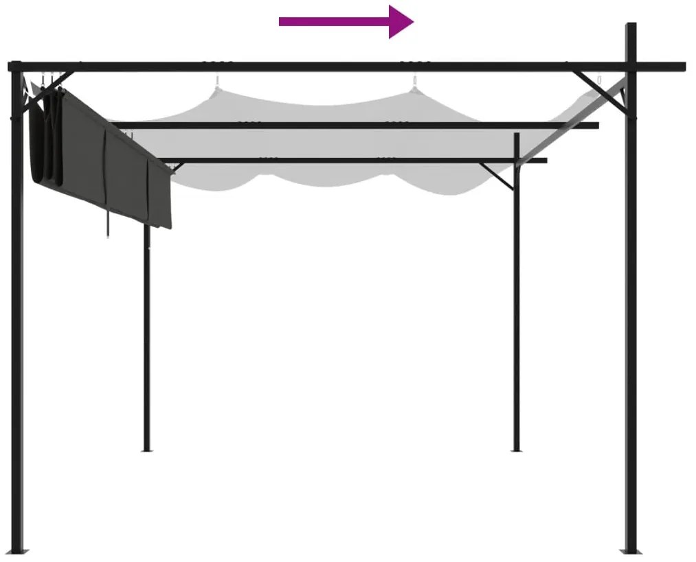 Pérgola com toldo retrátil 295x292x230 cm cor antracite