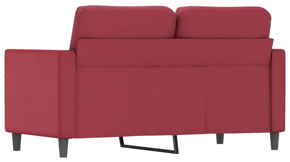 Sofá de 2 lugares 120 cm couro artificial vermelho tinto