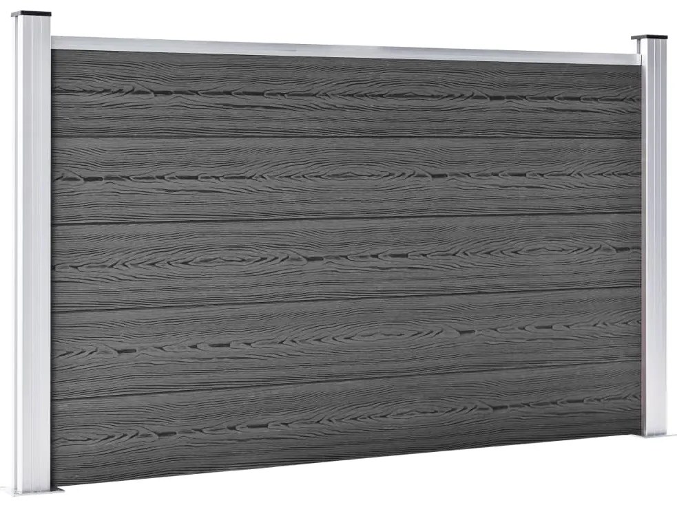 Conjunto de painéis de vedação WPC 872x105 cm preto